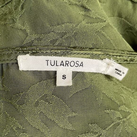 Tularosa Jacquard Green Floral Ruffle Romantic Top Women's Size S/M - Picture 6 of 8